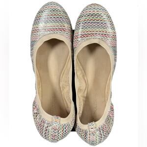 Aerosoles Flats / Faux Leather / Rainbow and Glitter Gold Stripes/ Size 10 NWOT